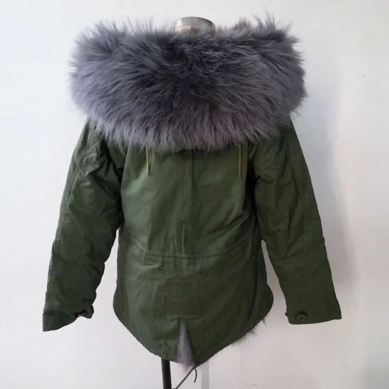 Gris Long Nouveau De Capot Raton Cheveux Manteau Renard D'hiver Laveur Parka Veste Mme Grand Style Fourrure Femmes fwqqWAHI