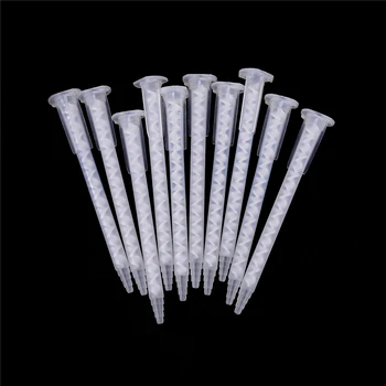 

10Pcs/Set Polypropylene Mixing Tube Nozzle Epoxy Resin Tool Dispenser Static Mixer Nozzles MA5.4-17S AB Glue Mixing Head