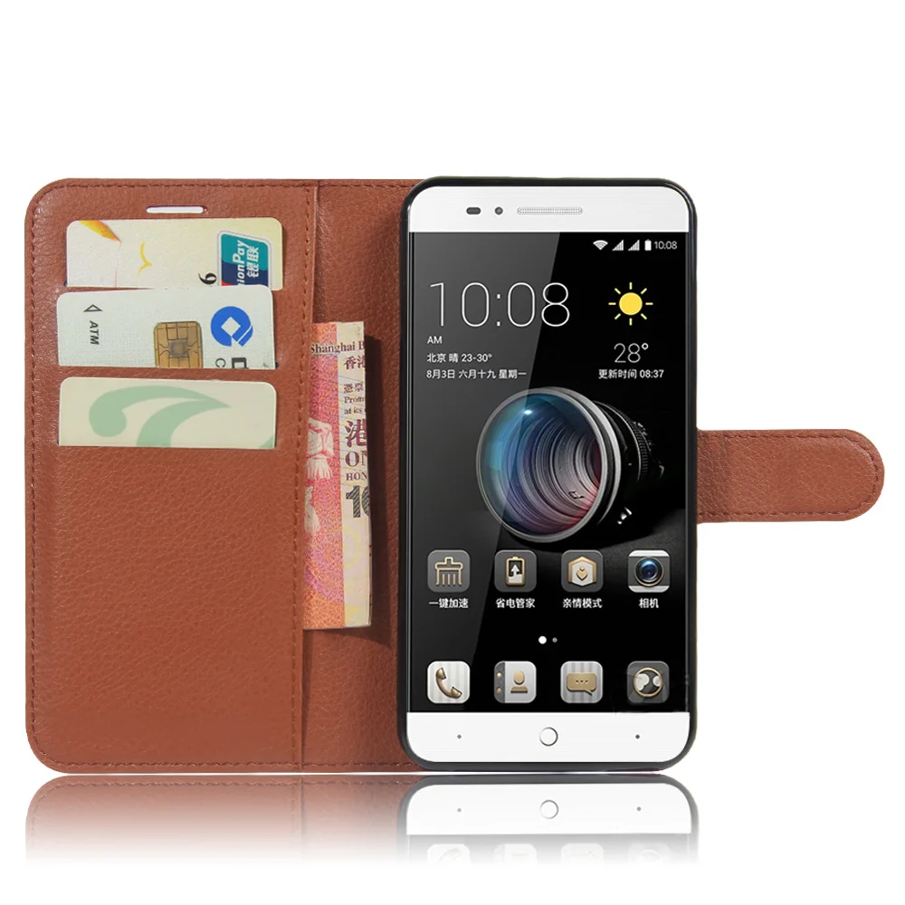 

Fashion Litchi Texture Leather Case for ZTE Blade A610 Flip Cover Case Wallet Style With Stand Function and Card Slot