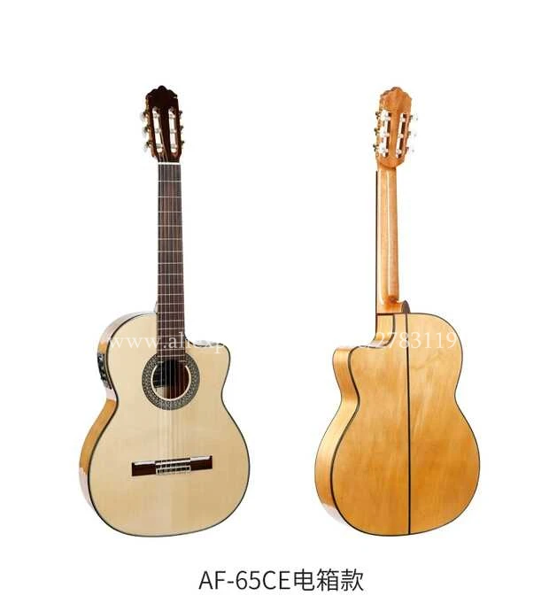2018 New arrival Flagship Handmade 39 Electric Acoustic Flamenco guitar With Solid Spruce/Aguadze Body,Electric Classical guitar