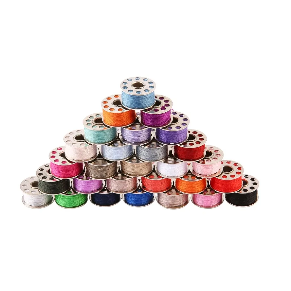 60pcs Minimalist style Portable Metal Bobbin& Thread Spool Set Mixed Colors for Household Mini Electric Crafting Sewing Machine