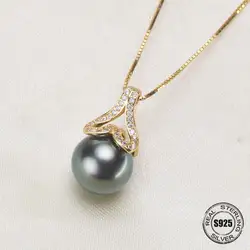 Специальное предложение 925 пробы серебро жемчуг кулон Цепочки и ожерелья подвеска ювелирных изделий Запчасти фитинги Для женщин