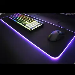 RGB Большой светящийся светодиодный коврик для мыши нескользящая резиновая основа компьютерная клавиатура коврик мягкий игровой коврик