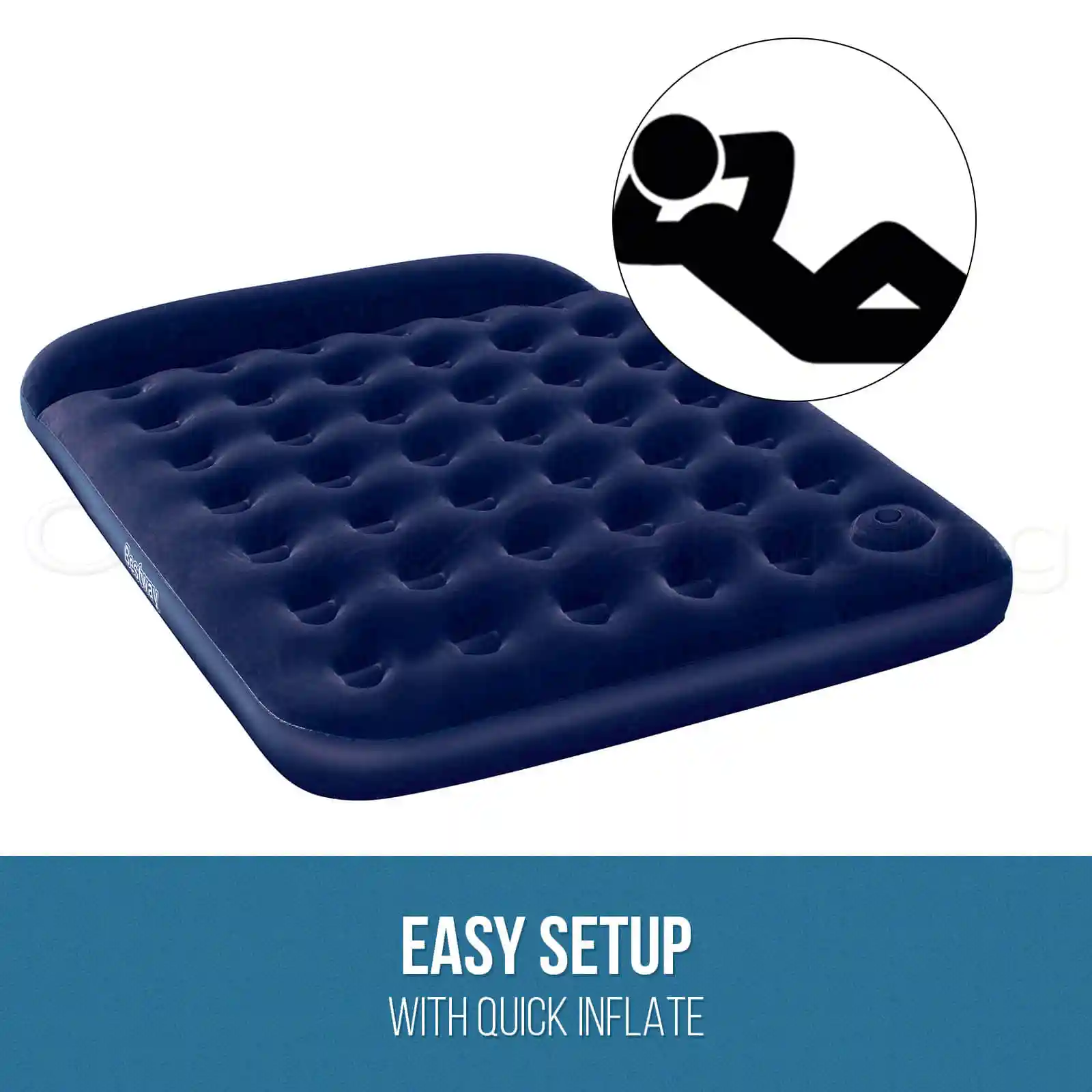 Bestway Comfort Quest Easy Inflate Flocked Air Bed Double