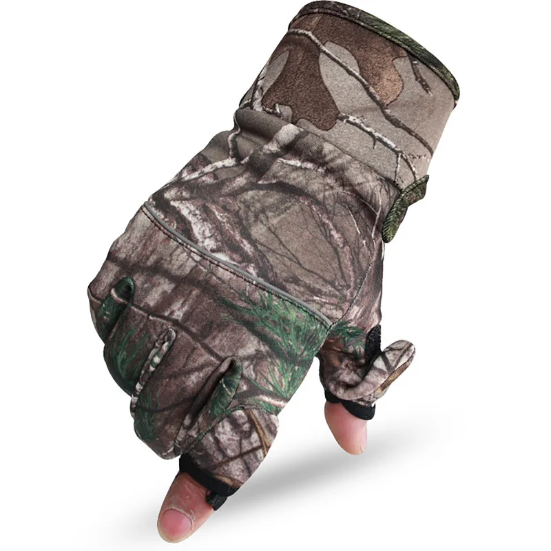 Buy Camouflage Fishing Glove Elastic Fiber Mesh Fabric