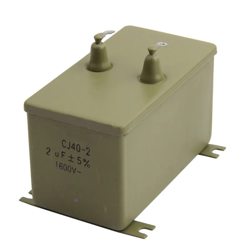 

CJ40-2 CJ41 0.47uF 1uF 2uF 4uF 6uF 630V 1000V 1600V 2000V 5% Solder Lug Leads Metalized Paper in Oil Capacitor