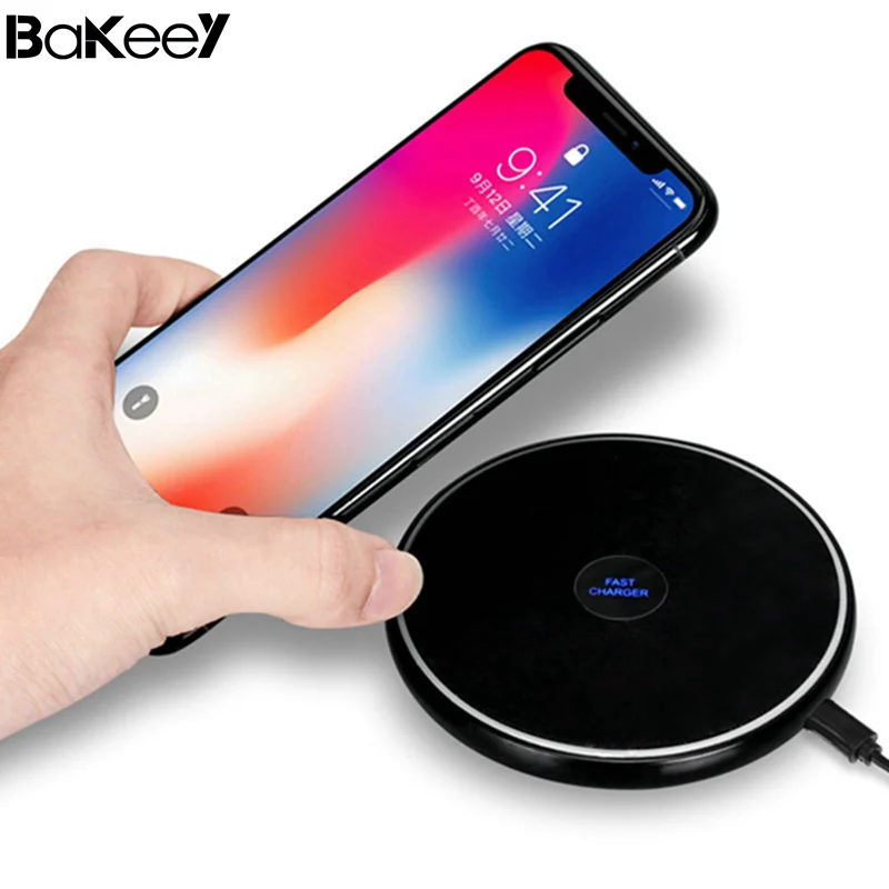 

High Quality Bakeey ABS N10 LED Indicator Qi Wireless Charger Black For iPhone X 8 8Plus for Samsung S8 Note 8