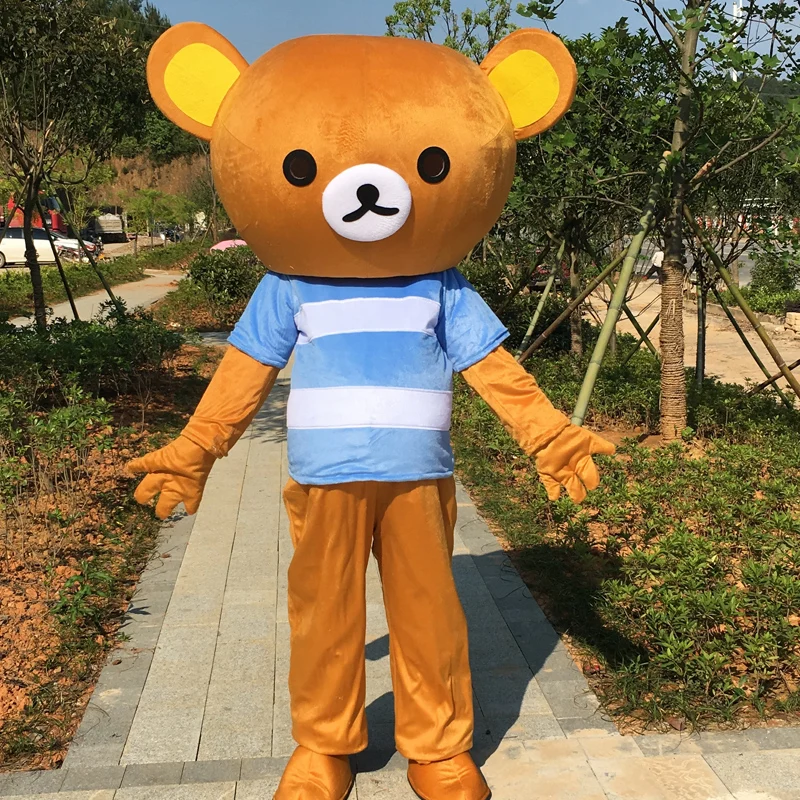 Каваи коричневый медведь талисман японский стиль индивидуальные Janpan костюмы талисмана Rilakkuma носить талисман, костюмы