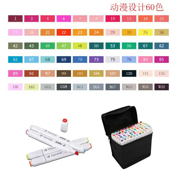 

60 colors Art markers Touchnew Sketch Dual Head Professional Art markers Set