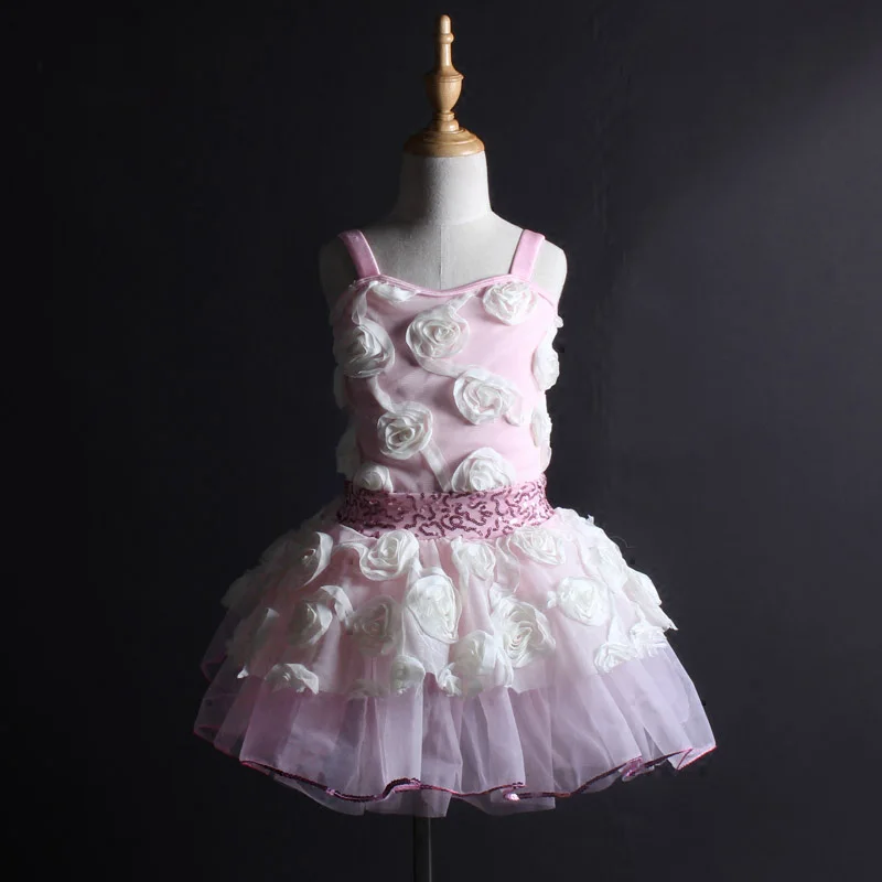 Pink Child One piece Tutu Skirt Camisole Ballet Tutu For Kids/Girls