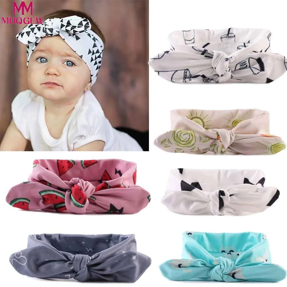 

MUQGEW 2019 Baby Infant Kids Girls Rabbit Ears Hairband Turban Bowknot Headwrap Hairband