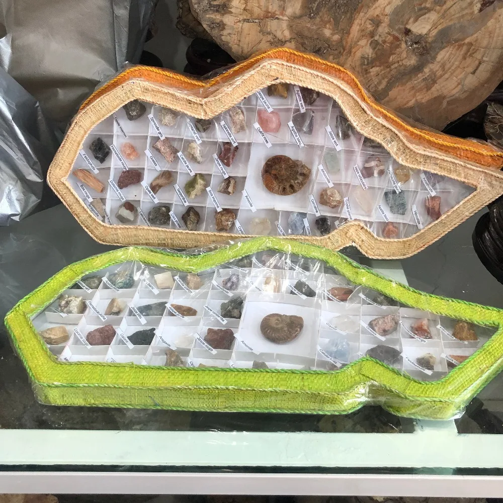 

1pcs Madagascar 40 kinds of geological ore specimen teaching collection fossils, natural crystal mineral specimen decoration