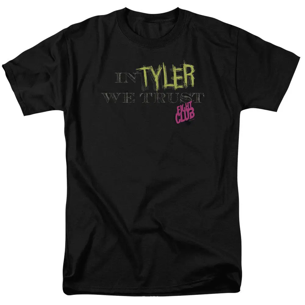 

Fight Club Movie In Tyler We Trust Licensed Adult T Shirt Fashion Men T-Shirt Free Shipping Top Tee Short Sleeve Brand