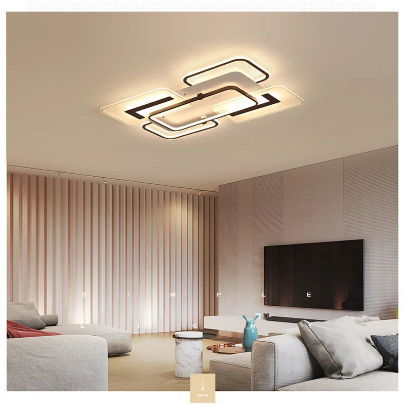 

Modern Led ceiling ligh Nordic bedroom living room creative acrylic aluminum Indoor Lighting RC Dimmable Pendant light