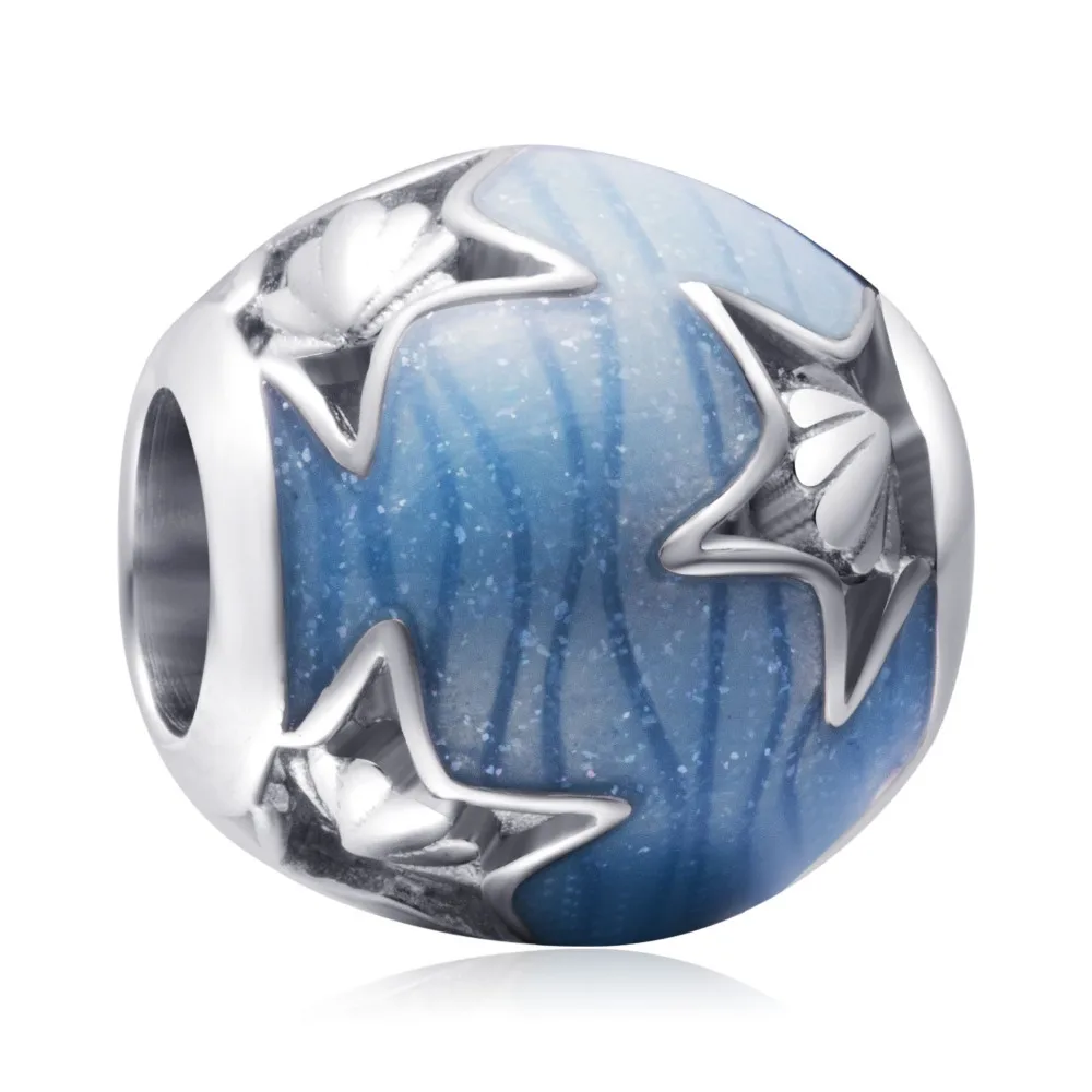 Бусины шармы Soulbead из серебра 925 пробы с фианитами животные StoneMarine зеленой эмалью