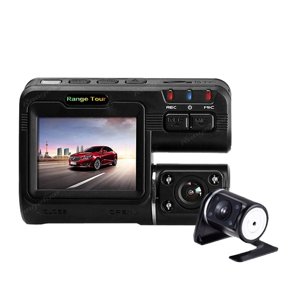 Автомобильный видеорегистратор с двумя объективами Range Tour, видеорегистратор i1000s, видеорегистратор, черный ящик, Full HD 1080 P, поддержка 140 градусов, камера заднего вида - Название цвета: Two Lens
