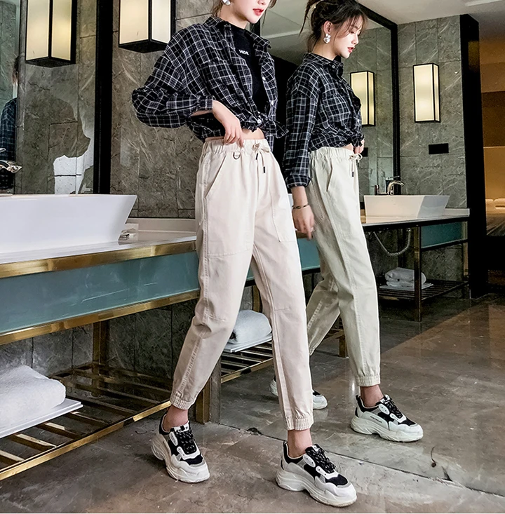 2019 Spring and summer new style Slim loose harem pants Casual straight cropped pants Slim pants 2019 Spring and summer new style Slim loose harem pants Casual straight cropped pants Slim pants
