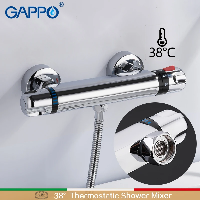 GAPPO Shower Faucets waterfall thermostatic shower faucet wall mounted tub faucet tapware bath mixer with thermostat griferia