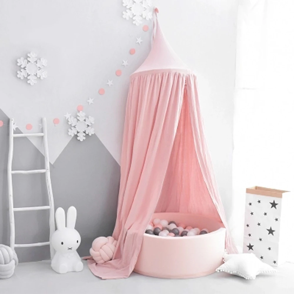 4 Colors INS Children's Tent Toy Baby Crib Round Hung Dome Mosquito Net Kids Tent Small House Infant Play Tents Children's House