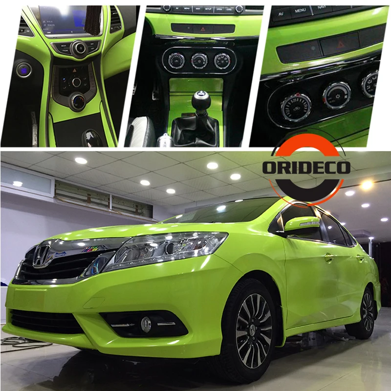 light green highly glossy vinyl car wrapping 3