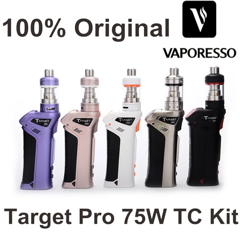 

100% Original Vaporesso Target Pro Mod Kit 75W Temp control vape Box Mod with 2.5ml Target pro tank upgraded Target 75W