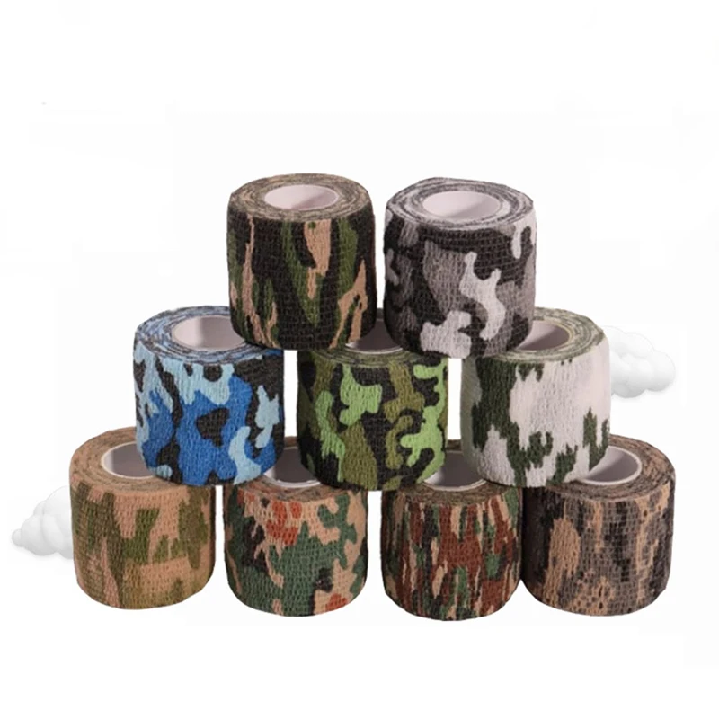 

10PCS Camo Tape Non-woven Self-adhesive Outdoor Survival Multi Tool Camouflage Hunting Waterproof Stealth Camping Equipment