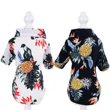 Повседневная гавайская рубашка для собак и кошек, дышащая хлопковая и льняная летняя одежда для домашних животных, французский Бульдог-мопс, чихуахуа