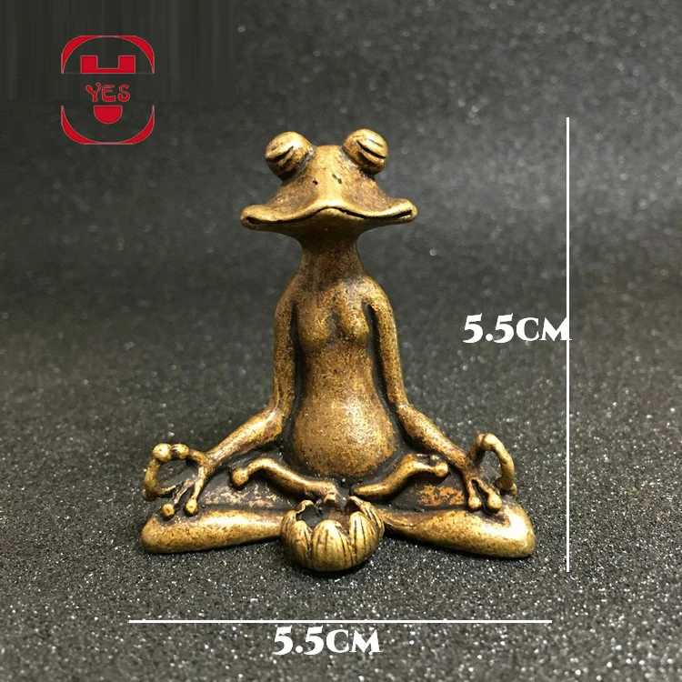 Antique Brass Meditation Frog Incense Cone Holder Plate Sculpture Statue Burner Antique Brass Meditation Frog Incense Cone Holder Plate Sculpture Statue Burner