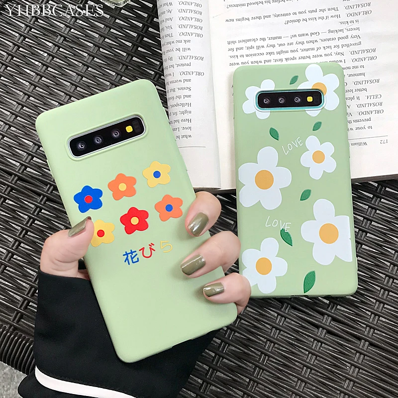 YHBBCASES мягкие чехлы из ТПУ с рисунками для samsung S10 5G S8 S9 Plus Цветные цветочным принтом