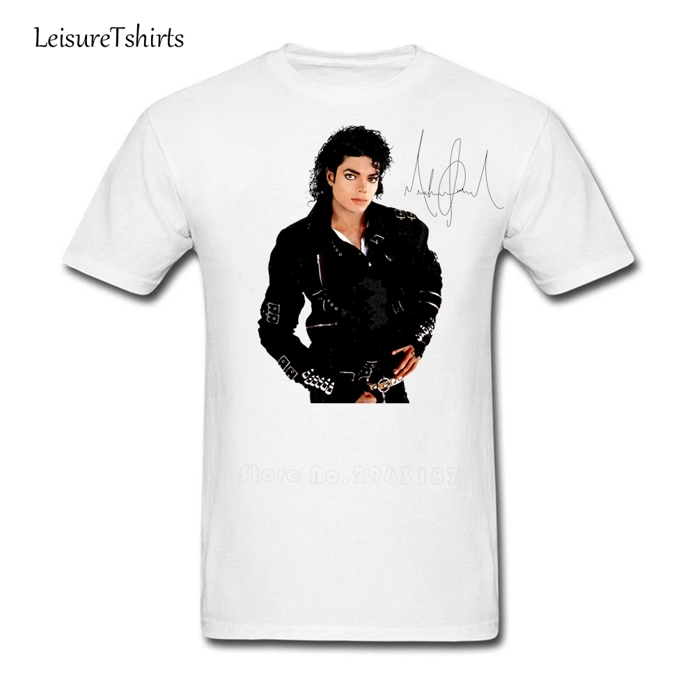 Michael Jackson T Shirt Men's New Arrival Unique Clothes Normal Comfortable Men Short Sleeve 100% Cotton Black Camisetas | Мужская