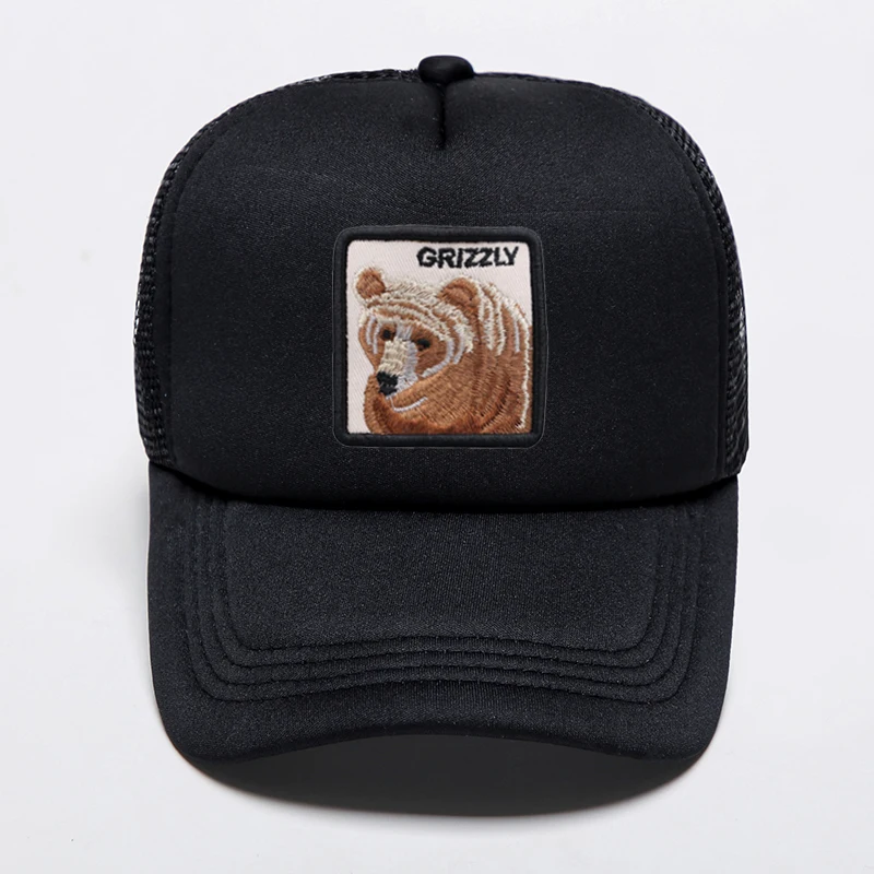 

Multi Colors Fashion Baseball Caps Pure Handmade Brown Bear Printing Hats Women Men's Dad Caps Adjustable Breathable Mesh Hat