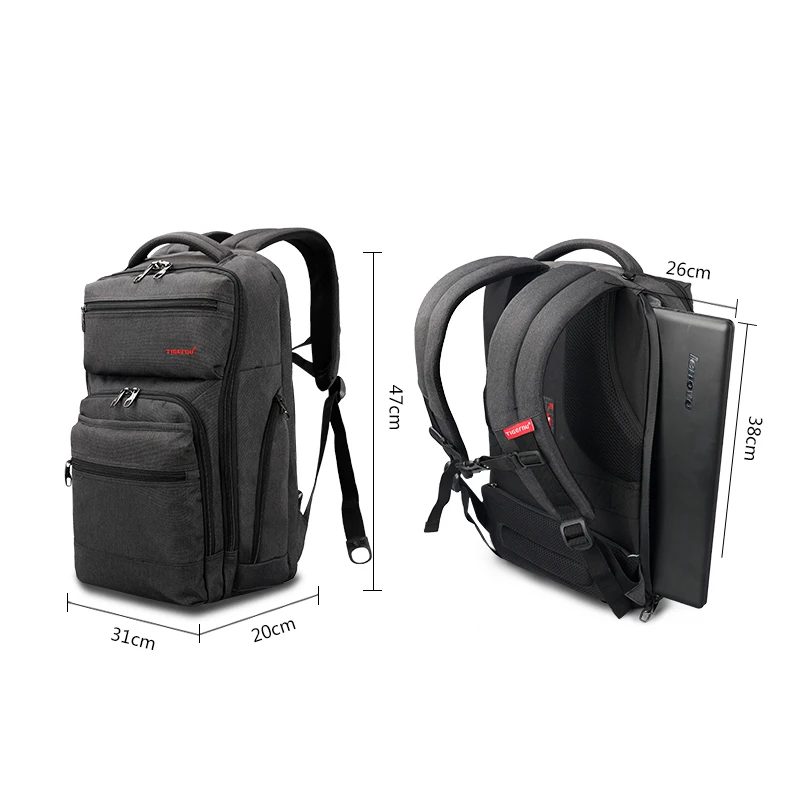 Tigernu Марка 29 L Анти вор Мужская Мода USB Зарядное Устройство Мужской рюкзак 15.6