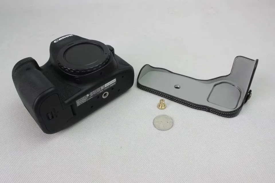 Натуральная кожа чехол для камеры Сумка половина тела для Canon 6D Mark II 6D II Нижняя крышка камеры черный коричневый кофе