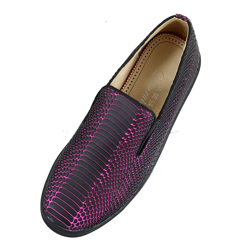 Qianruiti/демисезонная Мужская обувь без застежки на плоской подошве с низким верхом; Chaussures Hommes; мужская повседневная обувь; цвет розовый, синий