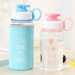 Мультфильм Детская стеклянные бутылки для воды Творческий портативный супер милый домашний чай посуда для напитков милые капли