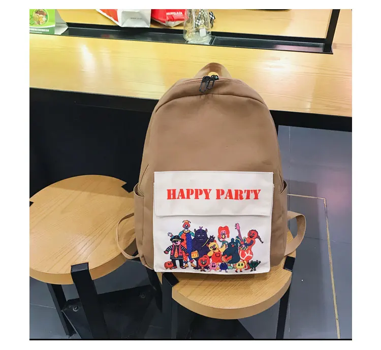 Menghuo Women Backpack Canvas Backpack Cute Printed School Bags Backpack Female Mochila Escolar Girls Backpack for Teenagers New_34-1_12