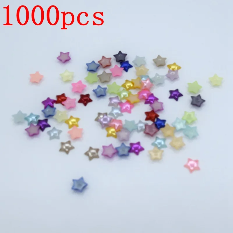 

500Pcs/lot 10mm Imitation Pearls Stars Flatback Flower Beads Wedding Cards Embellishments DIY Decoration 2018554
