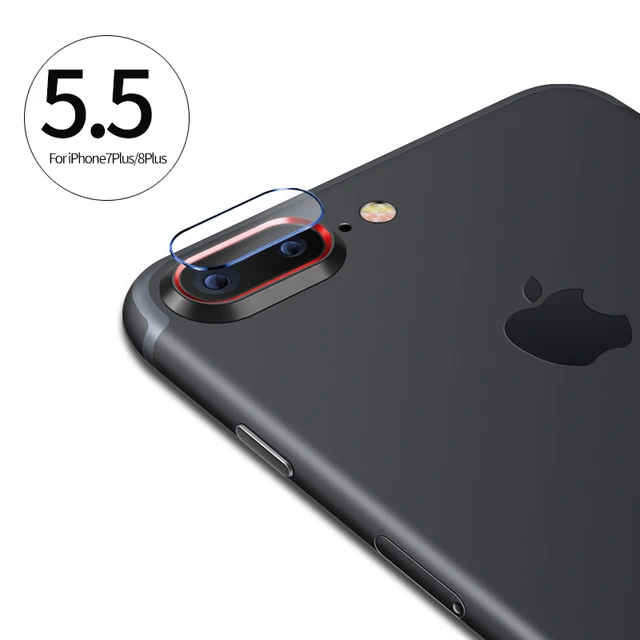 Protetor de tela de lente traseira para câmera de apple iphone, para iphone  7 8 plus, vidro temperado + anel de proteção lente traseira para iphone 8 7  - AliExpress