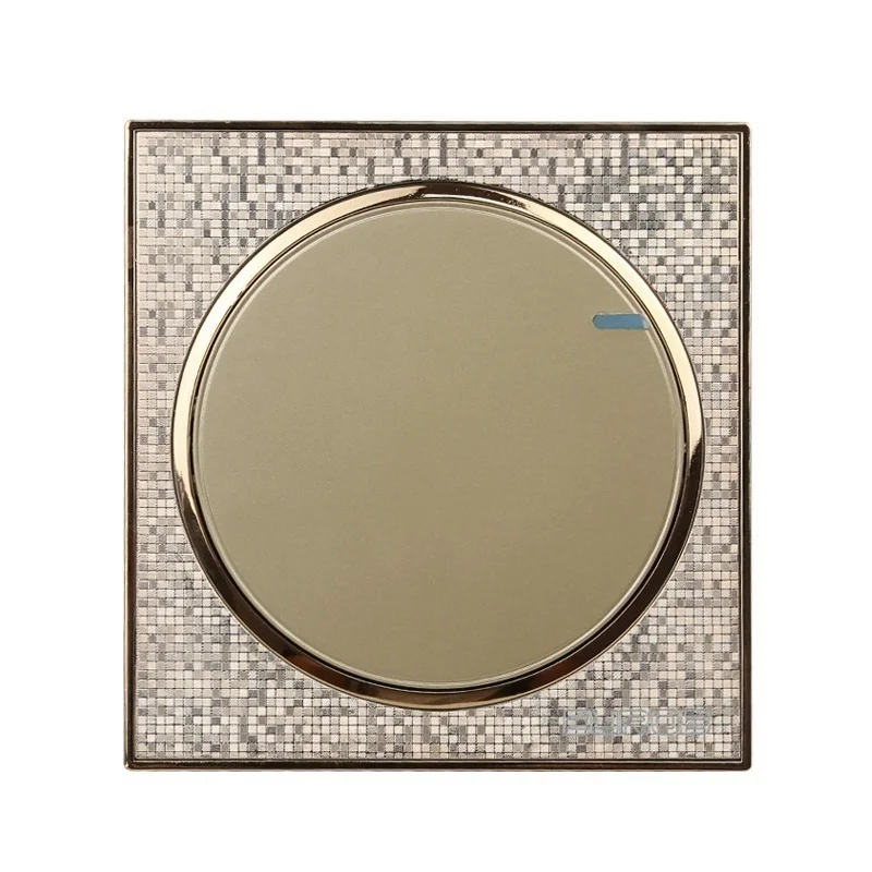 1 Gang Intermediate Wall Switch Luxury Champagne Gold Light Switch