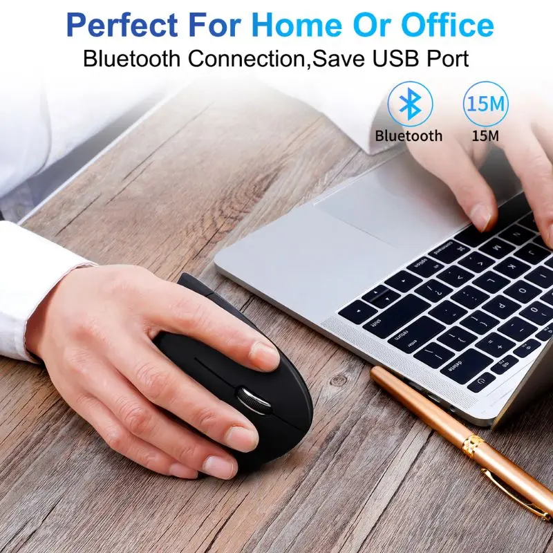 

Ergonomic Vertical Mouse Wireless Bluetooth Optical Mause 800/1200/1600 DPI Adjustable 5D Gaming Backlit Mice For Laptop PC