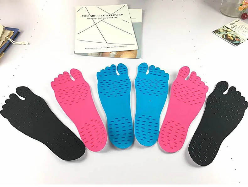 1 (1)Beach Sock Stickers Shoes Waterproof Skid Resistance Silicone Rubber Beach Grassland Invisible Sole Adhesive Aqua Shoe Pads
