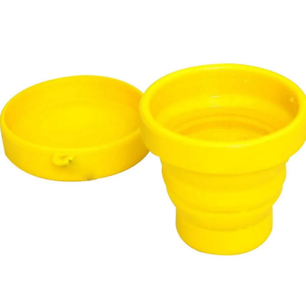 Портативная силиконовая Выдвижная складная чашка с крышкой, открытая Складная Питьевая чашка для путешествий, кемпинга, воды, посуда для напитков, чашка 200-300 мл