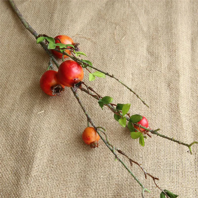 

Fake Artificial Rose Fruit Pomegranate Berries Bouquet Floral Garden Home Decor Cheap Fake Flowers for Home Wedding Decoration