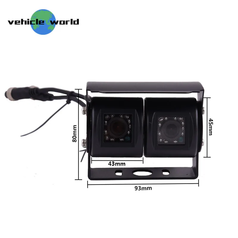DC12V IP68 водонепроницаемый 1/3 ''cmos с двумя объективами Автомобильная камера