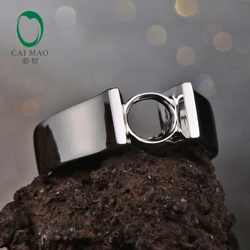 Caimao 6 мм круглый разрез Semi Mount Setting кольцо 18 K белое золото обручальные ювелирные изделия