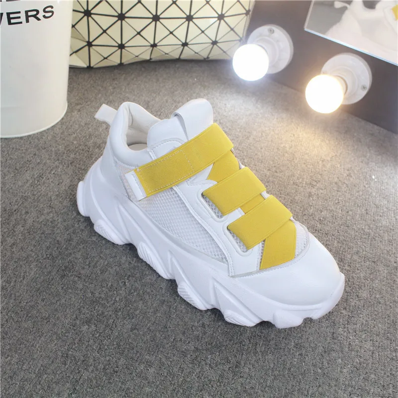 

Women's Shoes Candy Color Thick Bottom Sponge Wedges Sneakers Outdoor Running Shoes White Shoes Breathable Mesh Women Sneakers