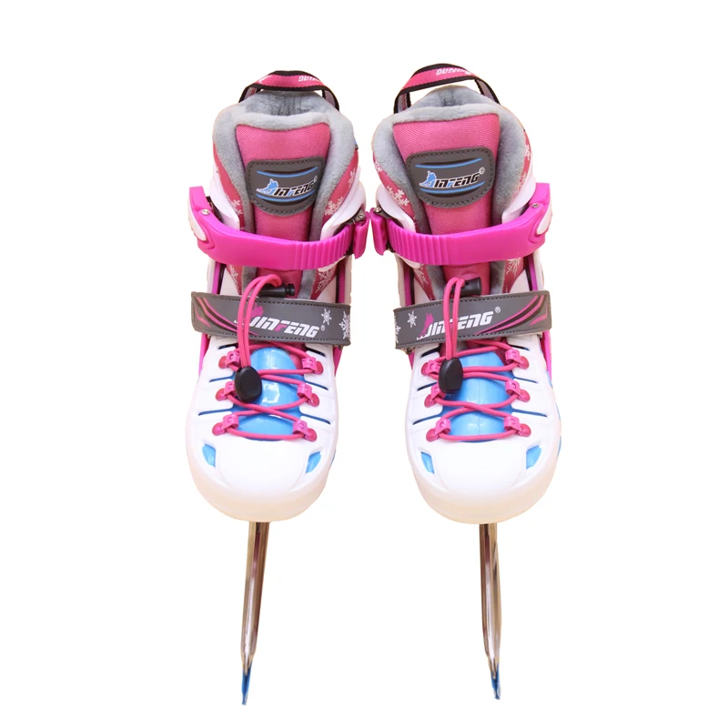 1 زوج الشتاء الكبار الأطفال سباق سرعة سباق الجليد شفرة أحذية التزلج على الجليد قابل للتعديل الحرارية قابل للتعديل التزلج Patines 2 الألوان