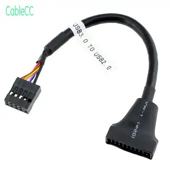 

USB 2.0 9Pin Housing male to Motherboard USB 3.0 20pin Header Female cable 0.1m