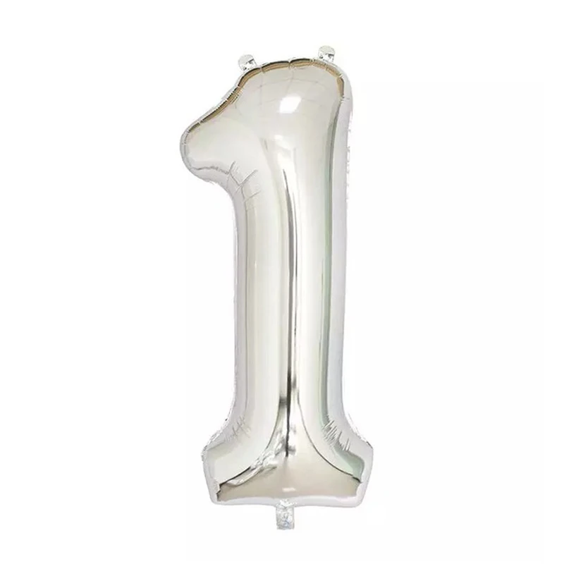 1st silver number balloon