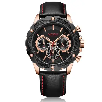 

MEGIR 2019 Sport Watch Men Watch Rose Gold Fashion Relogio Masculino Waterproof Men's Watch Calendar Watches Clock reloj hombre